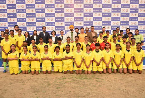 Footballer Bhaichung Bhutia Mentors Young Athletes at BALCO’s Khel Academy in Korba